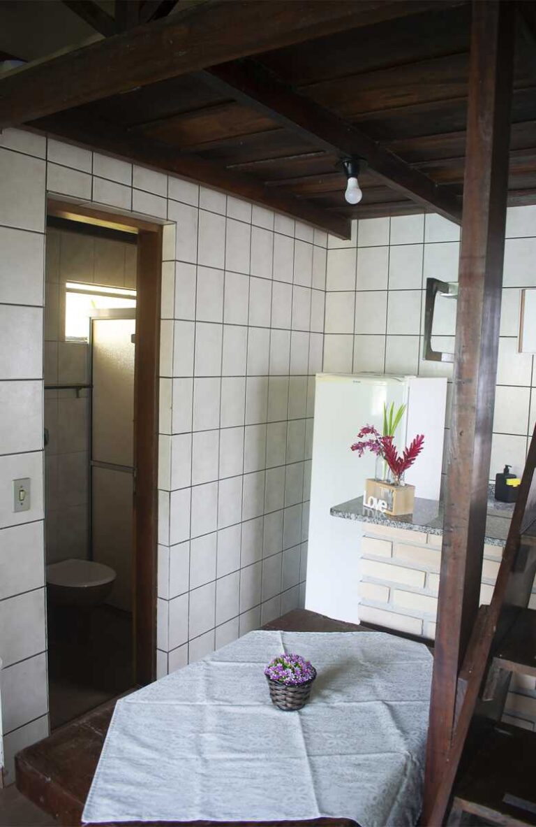 chalé loft com cozinha